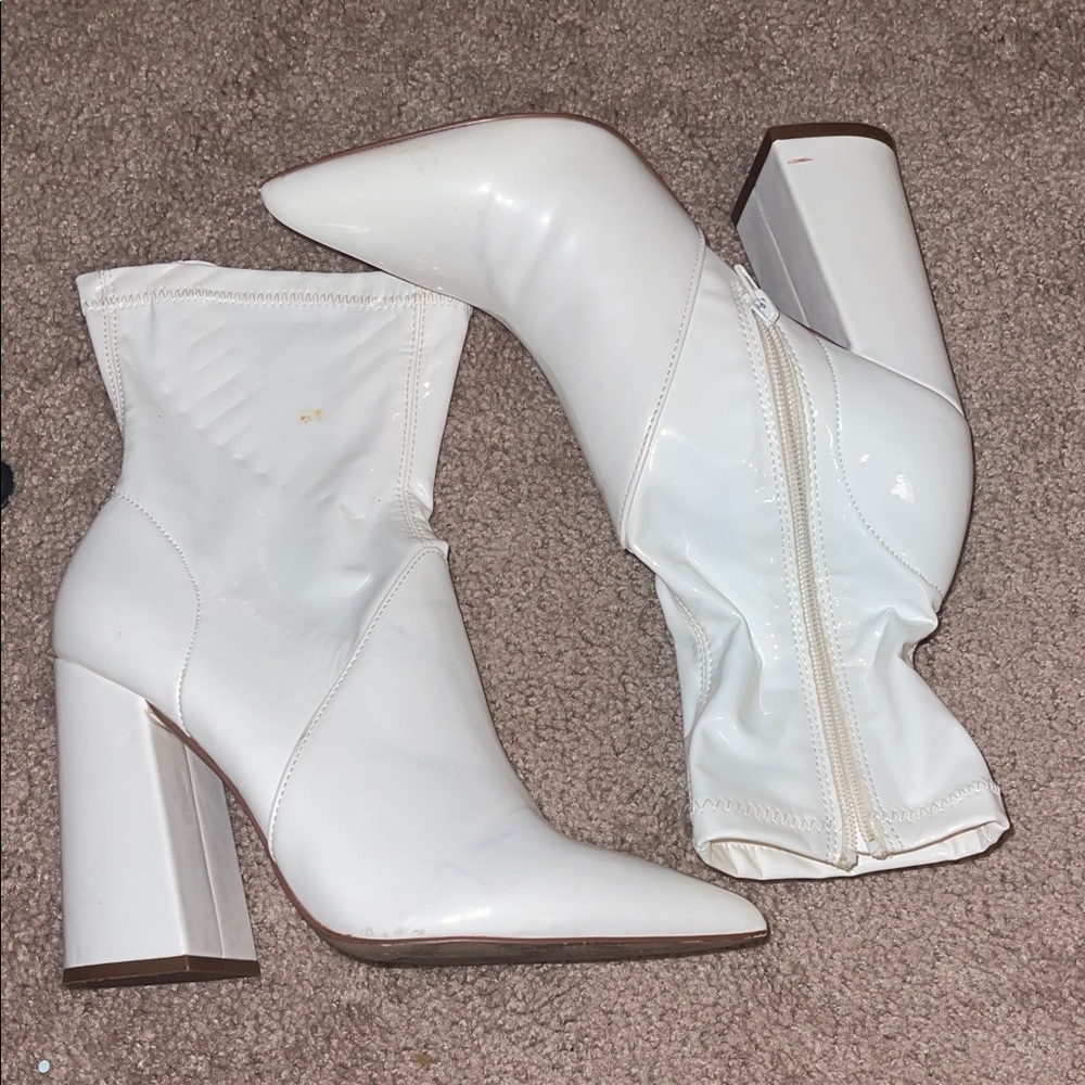 Steve Madden White Heeled Boots